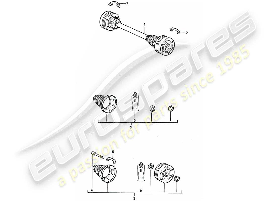 Porsche 968 (1993) DRIVE SHAFT Part Diagram