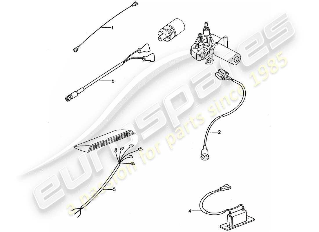 Porsche 968 (1993) WIRING HARNESSES - REAR END Part Diagram