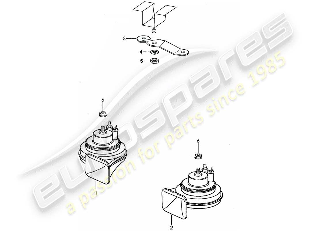 Porsche 968 (1993) HORN Part Diagram