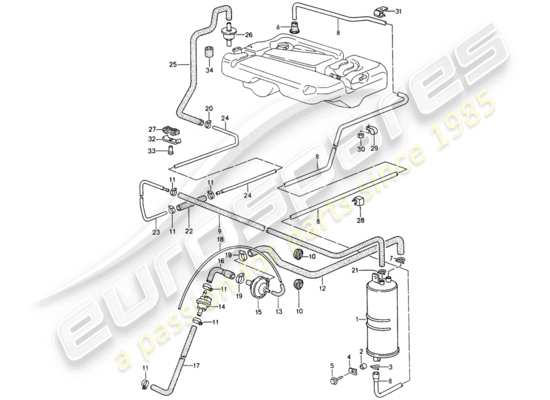 a part diagram from the Porsche 968 parts catalogue