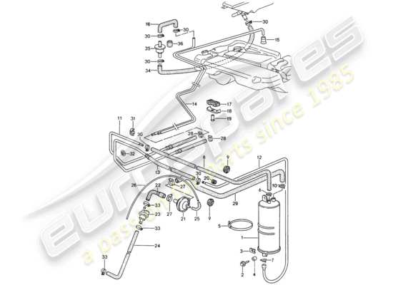 a part diagram from the Porsche 968 parts catalogue