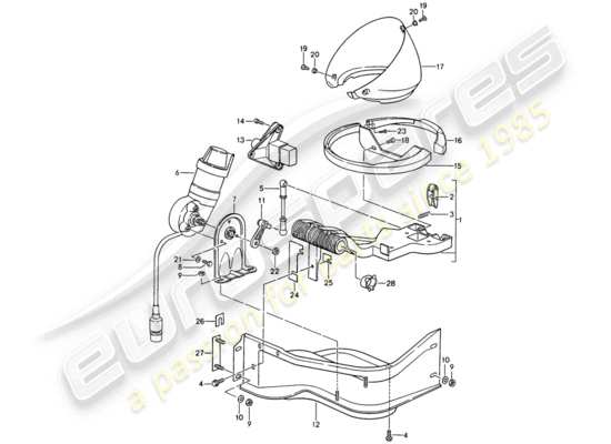 a part diagram from the Porsche 968 parts catalogue