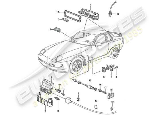 a part diagram from the Porsche 968 (1993) parts catalogue