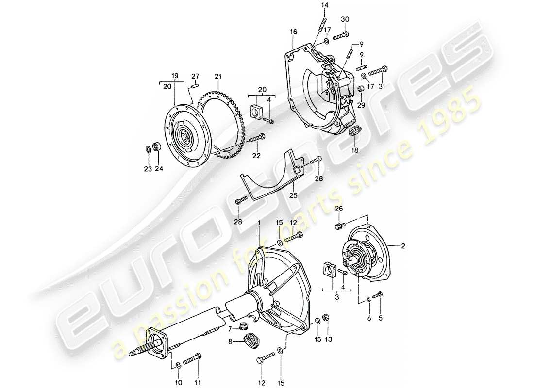 Porsche 968 (1994) tiptronic - central tube Part Diagram