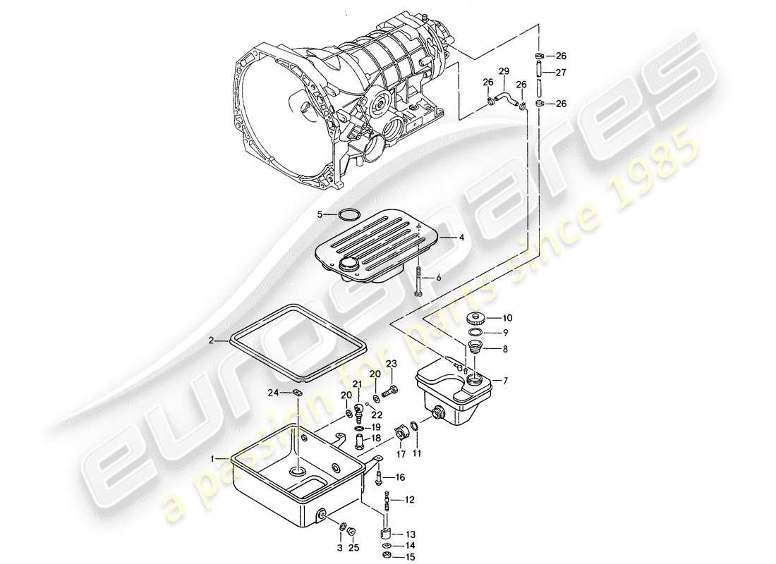 Porsche 968 (1994) tiptronic - oil pan - oil strainer Part Diagram