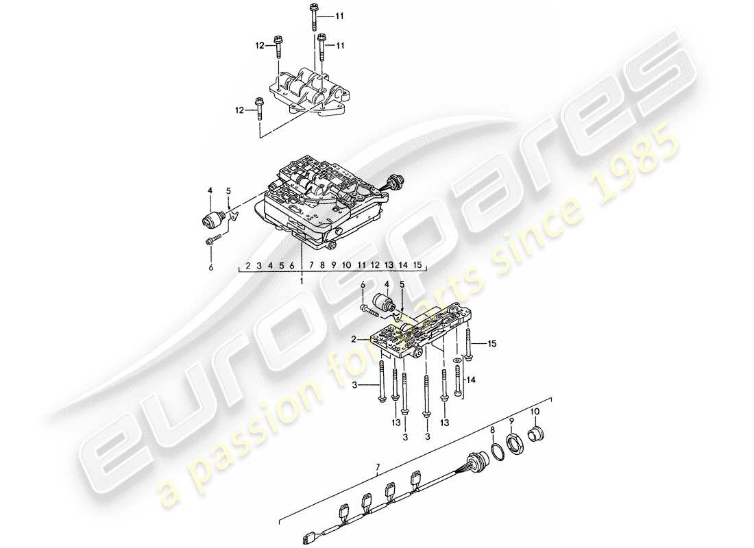 Porsche 968 (1994) tiptronic - switch unit - solenoid valve Part Diagram