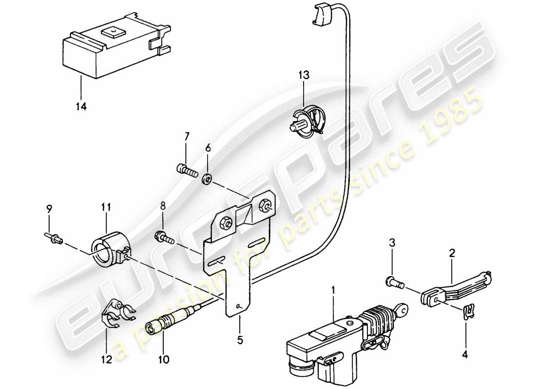 Porsche 968 (1994) CENTRAL LOCKING SYSTEM Part Diagram