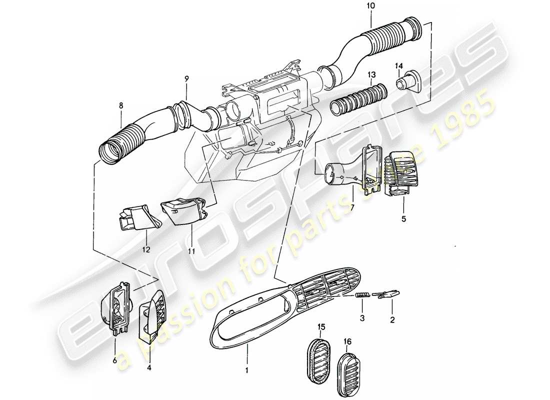 Porsche 968 (1994) AIR DUCT Part Diagram