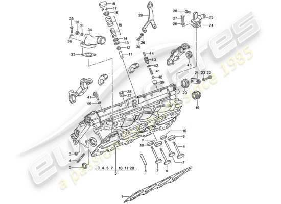 a part diagram from the Porsche 968 parts catalogue