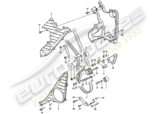 a part diagram from the Porsche 968 (1994) parts catalogue