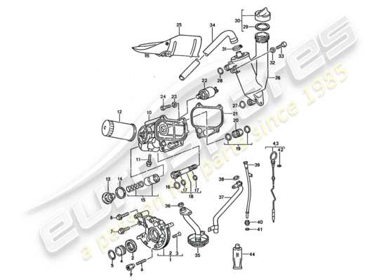 a part diagram from the Porsche 968 (1994) parts catalogue
