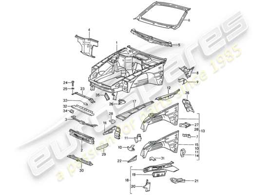 a part diagram from the Porsche 968 parts catalogue