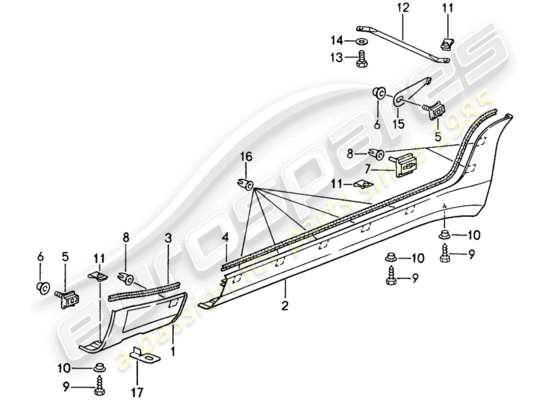 a part diagram from the Porsche 968 parts catalogue