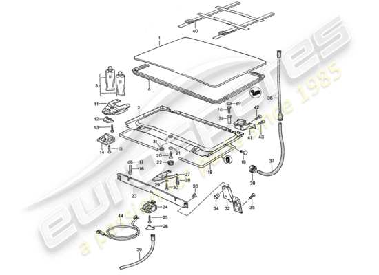 a part diagram from the Porsche 968 parts catalogue