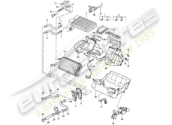 a part diagram from the Porsche 968 parts catalogue