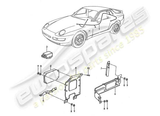 a part diagram from the Porsche 968 (1994) parts catalogue