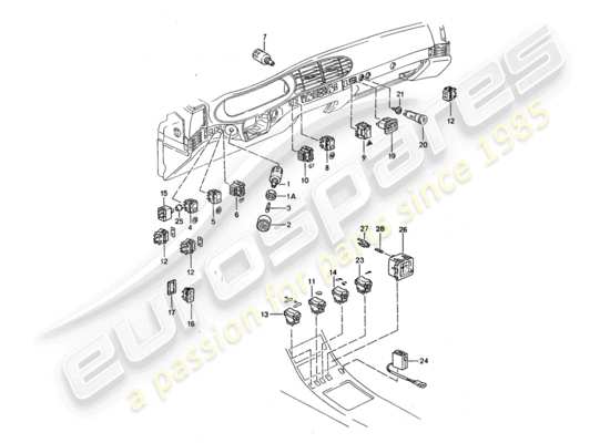 a part diagram from the Porsche 968 (1994) parts catalogue