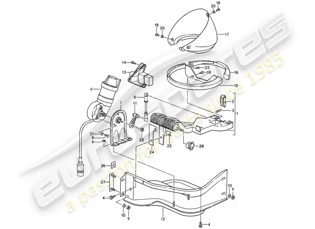 Porsche 968 (1995) POP-UP HEADLIGHT Part Diagram