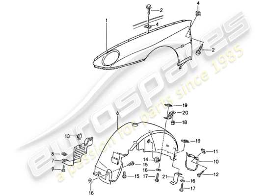 a part diagram from the Porsche 968 parts catalogue