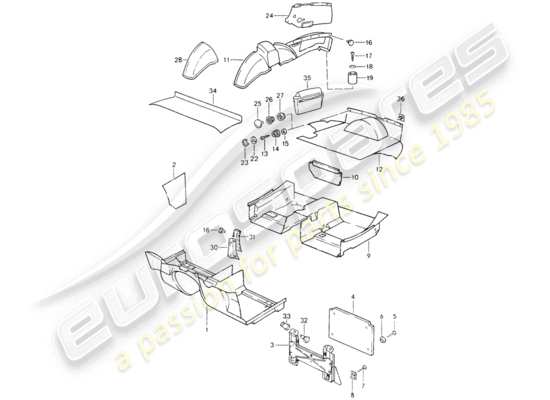 a part diagram from the Porsche 968 parts catalogue