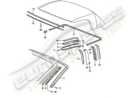 a part diagram from the Porsche 968 parts catalogue