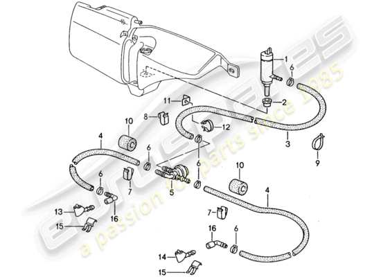 a part diagram from the Porsche 968 parts catalogue