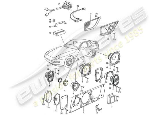 a part diagram from the Porsche 968 parts catalogue