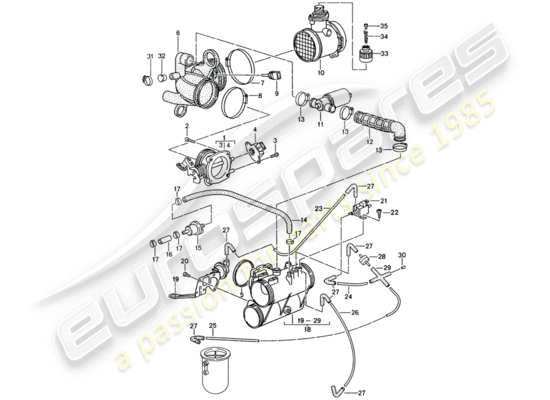 a part diagram from the Porsche 993 parts catalogue