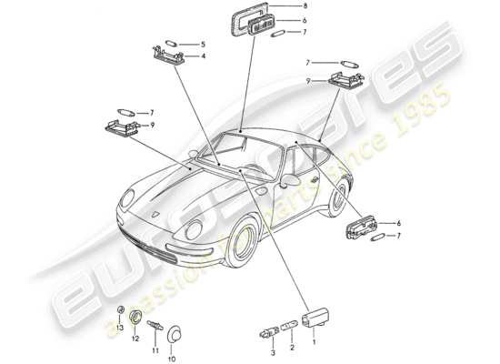 a part diagram from the Porsche 993 parts catalogue