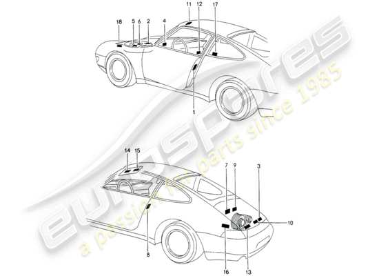 a part diagram from the Porsche 993 parts catalogue