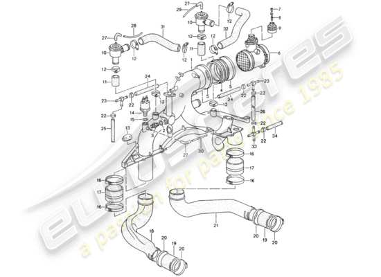 a part diagram from the Porsche 993 parts catalogue
