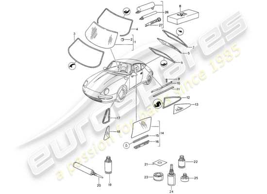 a part diagram from the Porsche 993 parts catalogue