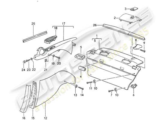 a part diagram from the Porsche 993 (1997) parts catalogue