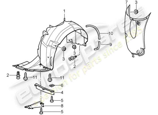 a part diagram from the Porsche 996 (1998) parts catalogue