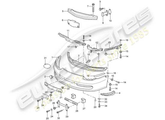 a part diagram from the Porsche 996 (1998) parts catalogue