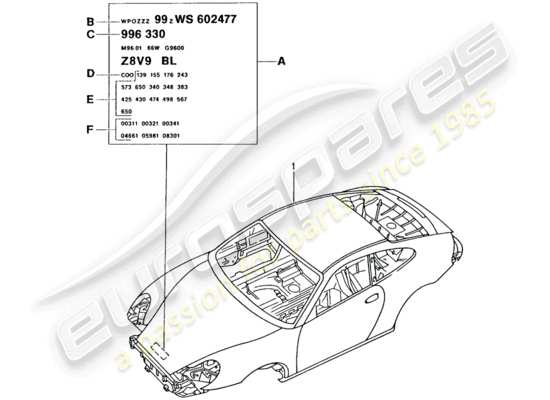 a part diagram from the Porsche 996 parts catalogue