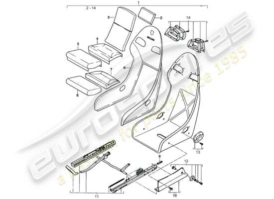 a part diagram from the Porsche 996 parts catalogue