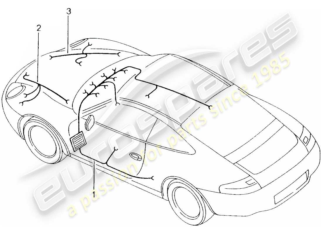 Porsche 996 (2001) WIRING HARNESSES - PASSENGER COMPARTMENT - GLOVE BOX - FRONT END - REPAIR KIT - ANTI-LOCKING BRAKE SYST. -ABS- - BRAKE PAD WEAR INDICATOR - FRONT AXLE Part Diagram