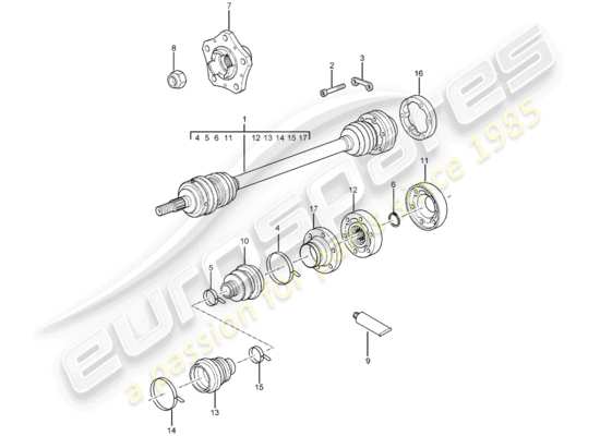 a part diagram from the Porsche 996 parts catalogue