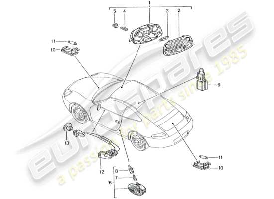 a part diagram from the Porsche 996 (2001) parts catalogue