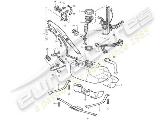 a part diagram from the Porsche 996 parts catalogue