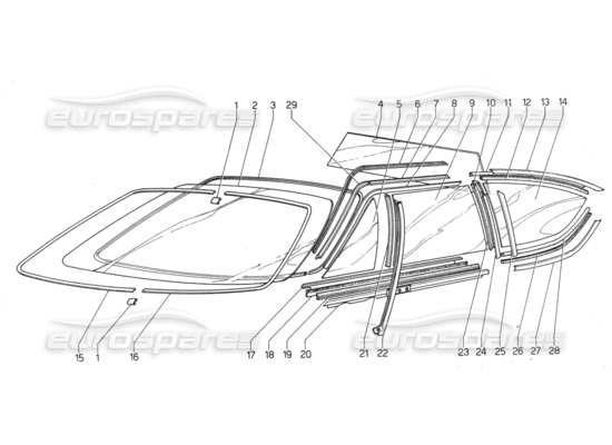 a part diagram from the Lamborghini Urraco parts catalogue