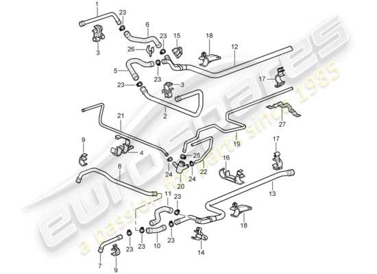 a part diagram from the Porsche 996 parts catalogue