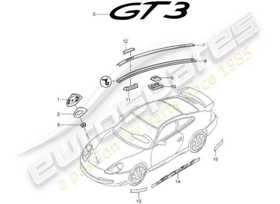 a part diagram from the Porsche 996 GT3 parts catalogue