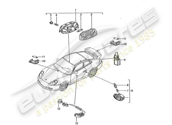 a part diagram from the Porsche 996 GT3 parts catalogue