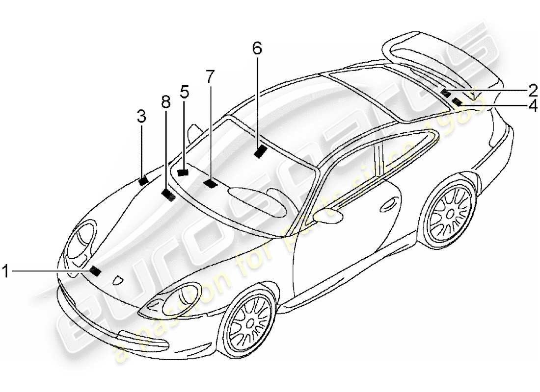 Porsche 996 GT3 (2002) signs/notices Part Diagram