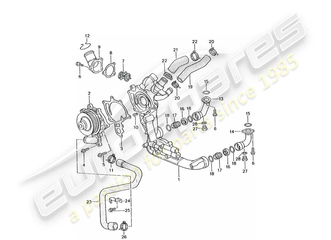 Porsche 996 GT3 (2002) WATER PUMP - WATER PUMP HOUSING Part Diagram