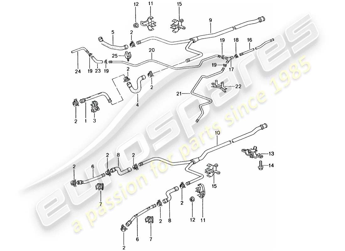 Porsche 996 GT3 (2002) water cooling 2 Part Diagram