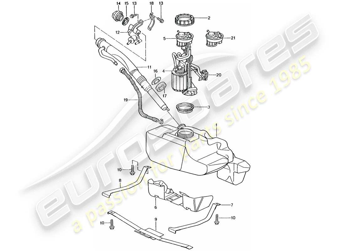 Porsche 996 GT3 (2002) FUEL TANK Part Diagram