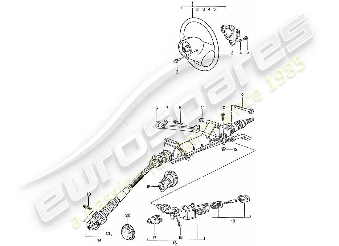 Porsche 996 GT3 (2002) STEERING PROTECTIVE PIPE - INTERMEDIATE STEERING SHAFT - STEERING WHEELS Parts Diagram